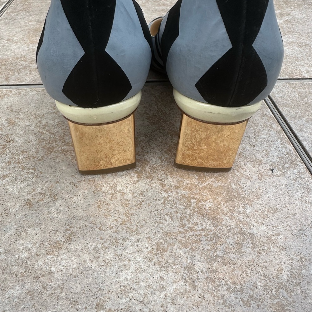 NICHOLAS KIRKWOOD  ZIGZAG PRINT LEATHER PUMPS - Picture 6 of 15